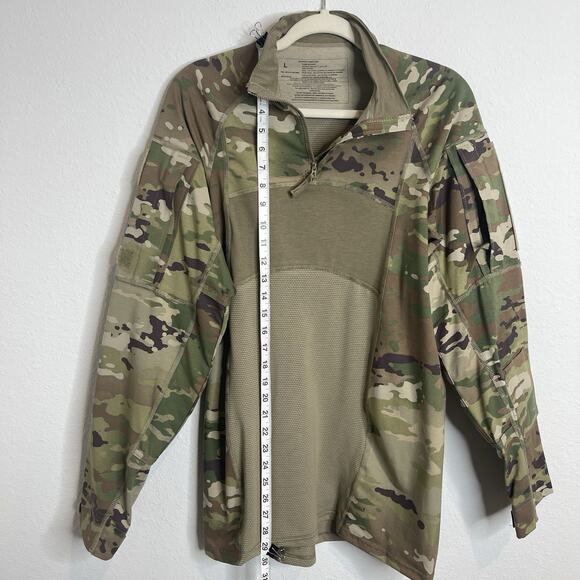 Army Combat Shirt OCP Large MULTICAM Flame Resistant FR Tactical 1/4 Zip USGI - Picture 14 of 16